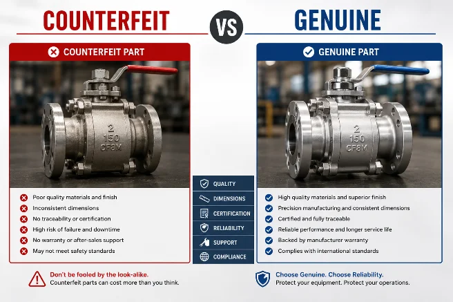 Counterfeit versus genuine parts