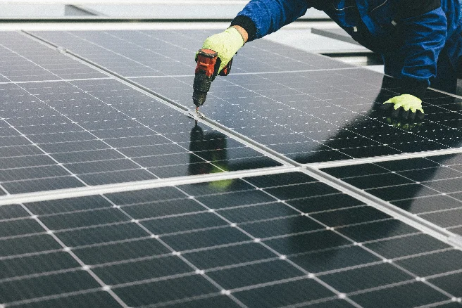 Solar array and battery cabinets